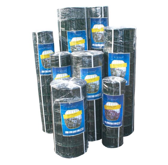 Tuingaas 102x51 MM groen geplastificeerd hoog 100 CM lengte 10 MTR