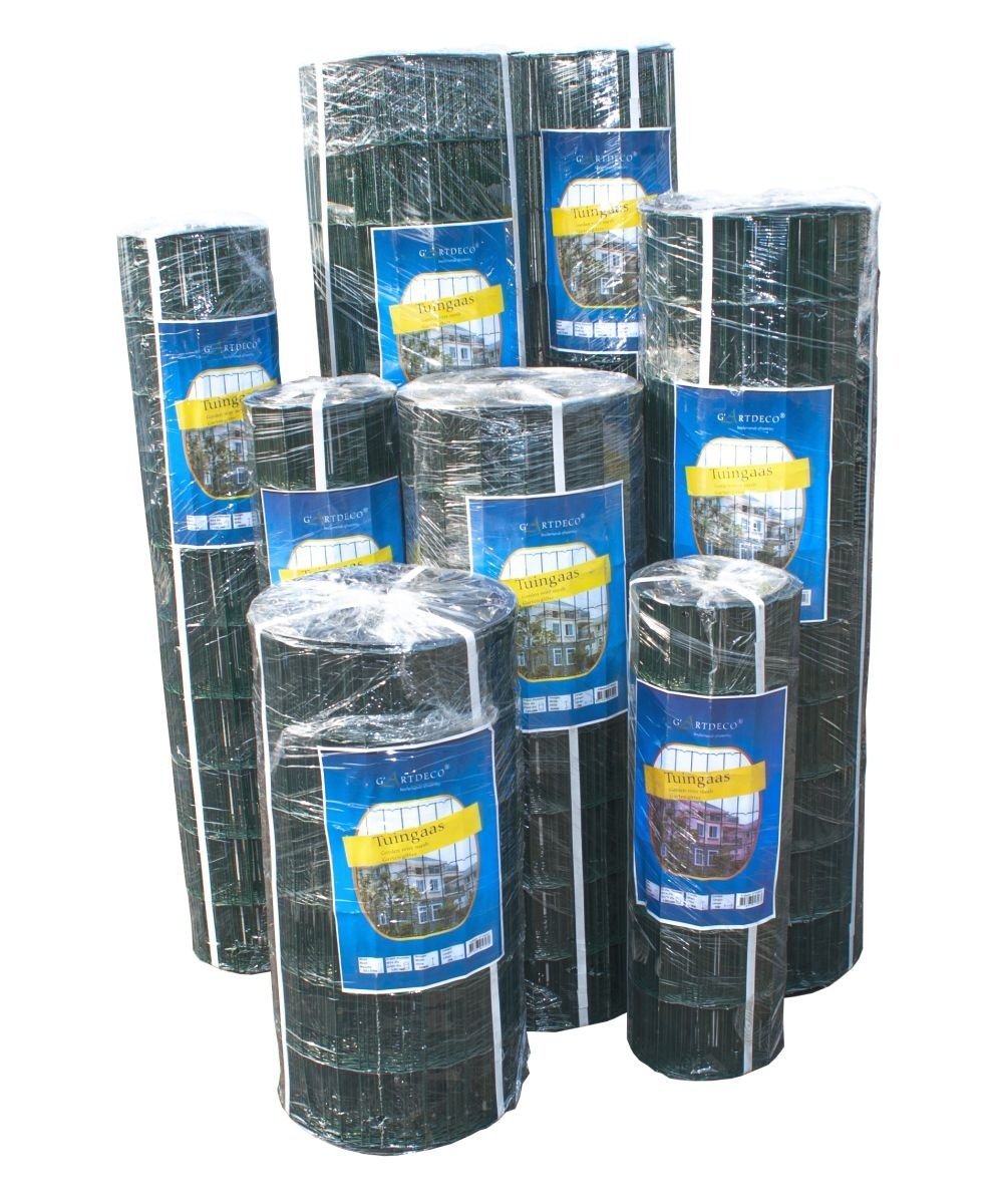 Tuingaas 102x51 MM groen geplastificeerd hoog 100 CM lengte 25 MTR