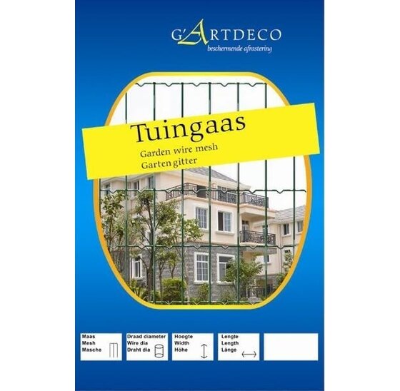 Tuingaas 102x51 MM groen geplastificeerd hoog 120 CM lengte 10 MTR