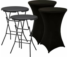 Heebra 2x Statafel Zwart + 2x Rok Zwart