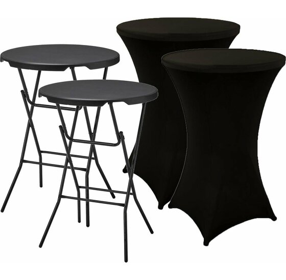 Heebra 2x Statafel Zwart + 2x Rok Zwart