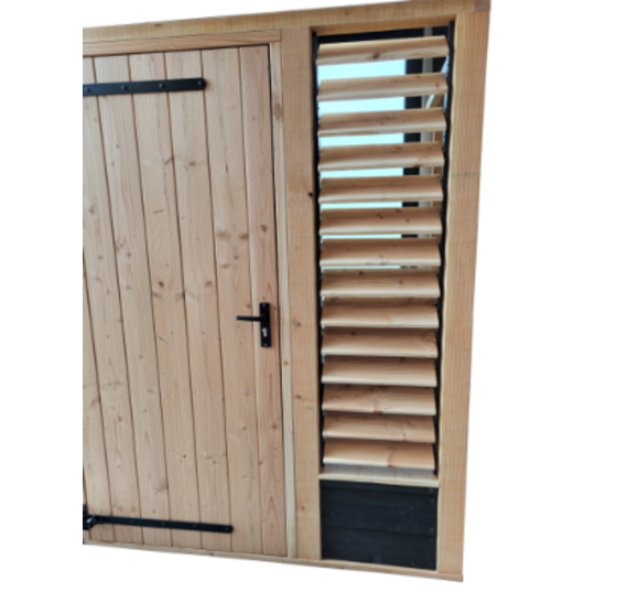 Shutter systeem Elegance RVS – kantelbaar shuttersysteem voor 42 planken, volledig afsluitbaar en handmatig inkortbaar