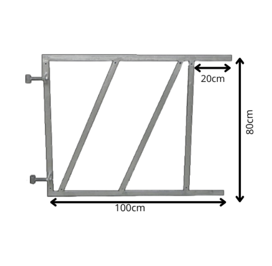 Verstelbaar poortframe 100x80cm vuurverzinkt staal 2mm dikte