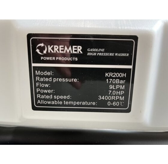 Heebra Kremer KR200H - Hogedrukreiniger - Benzine