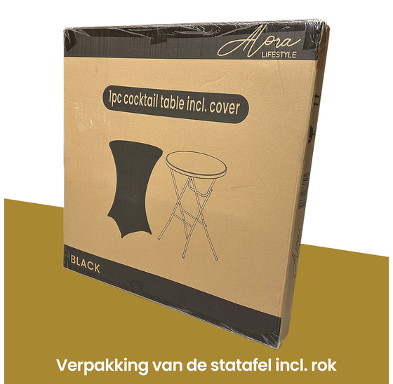 1 x Statafel Zwart + 1 x rok Zwart