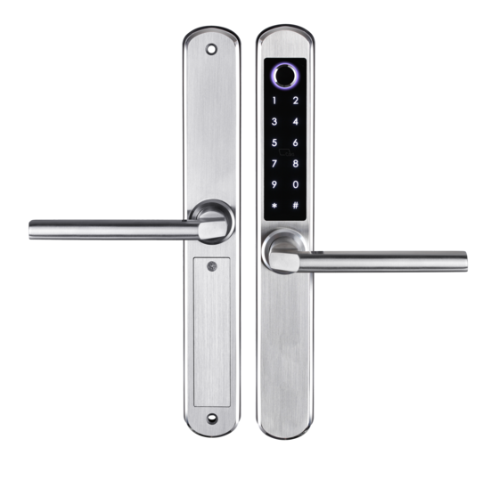 Smart deurslot met vingerafdruk, pincode en app - aluminium zilver