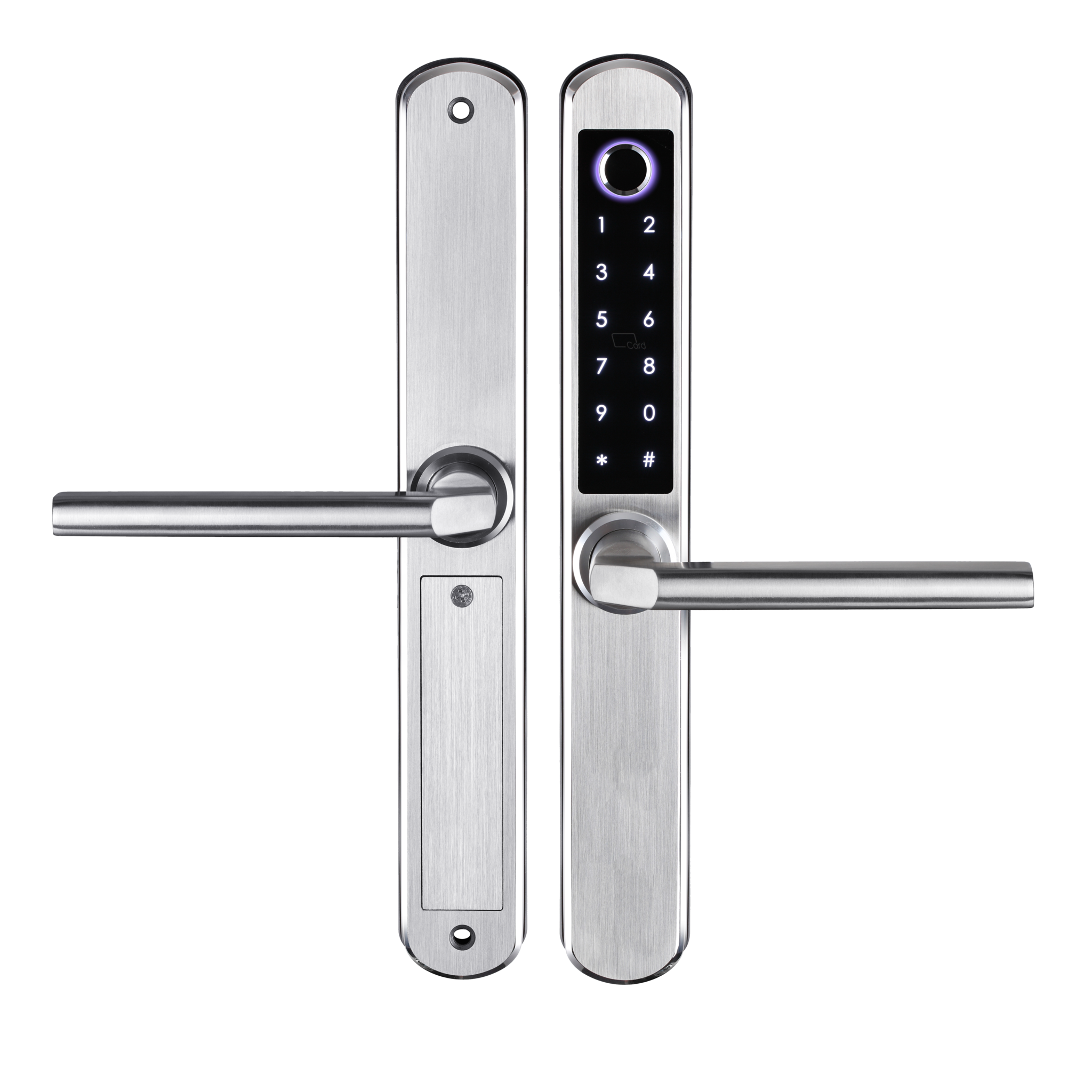 Smart deurslot met vingerafdruk, pincode en app - aluminium zilver