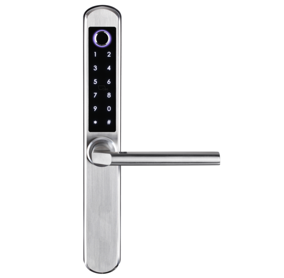 Smart deurslot met vingerafdruk, pincode en app - aluminium zilver