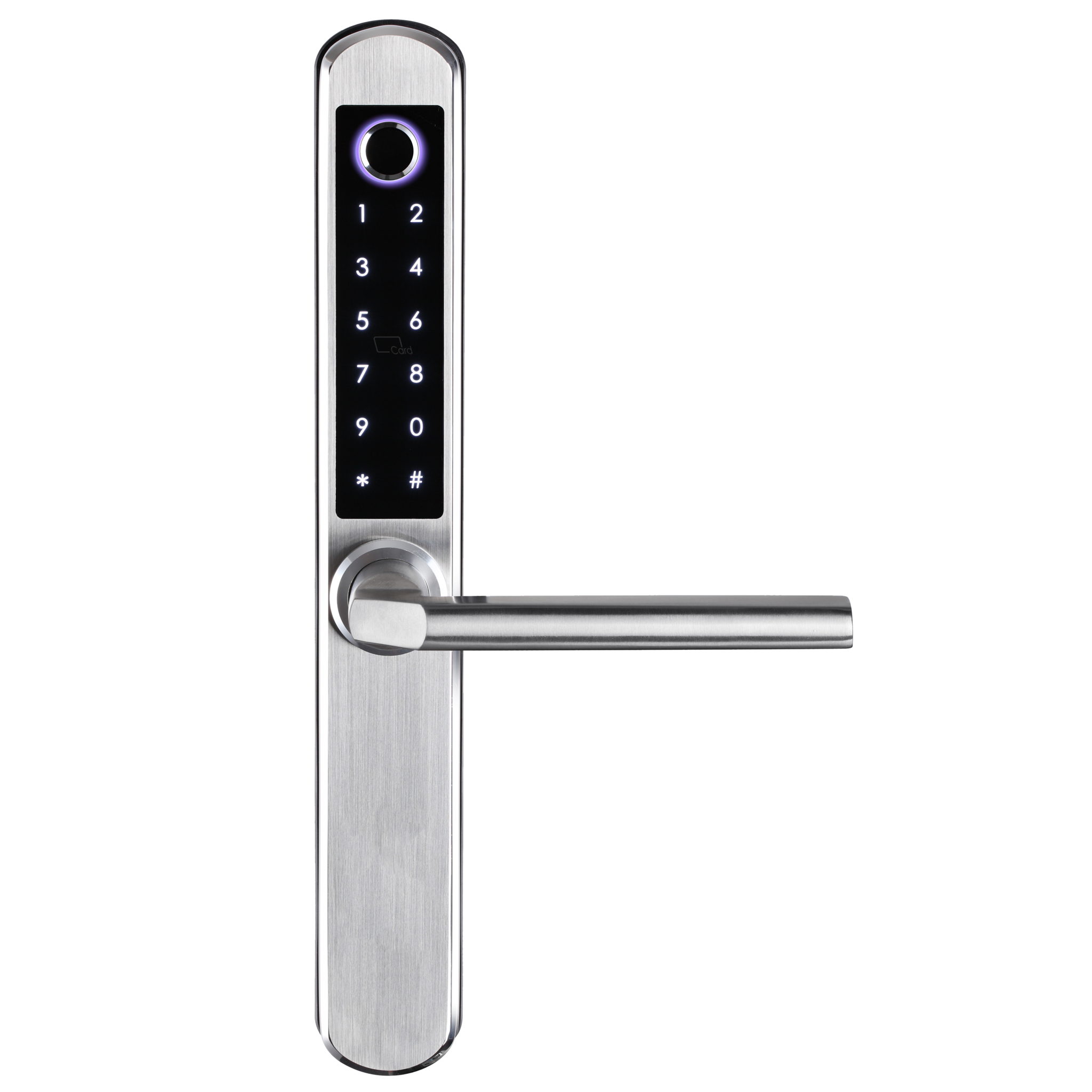 Smart deurslot met vingerafdruk, pincode en app - aluminium zilver