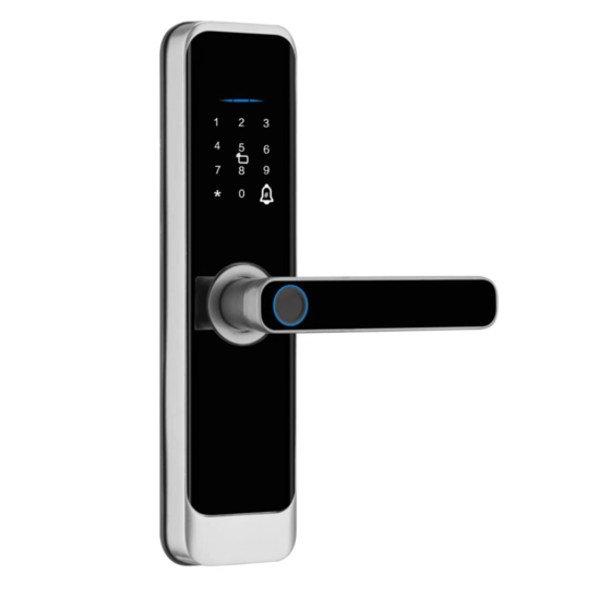 Smart deurslot met app, vingerafdruk, pincode en kaart - zilver