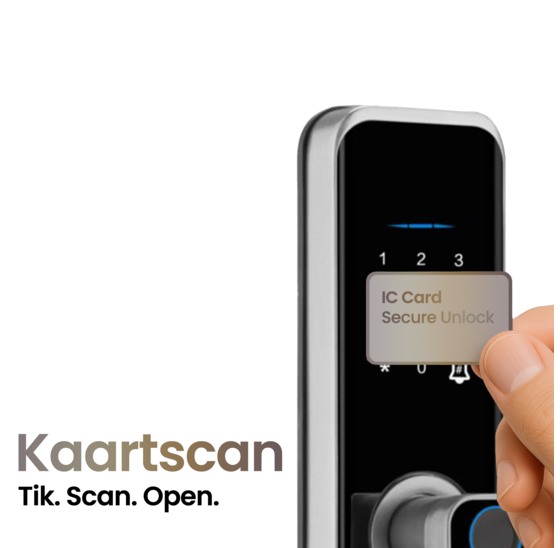 Smart deurslot met app, vingerafdruk, pincode en kaart - zilver