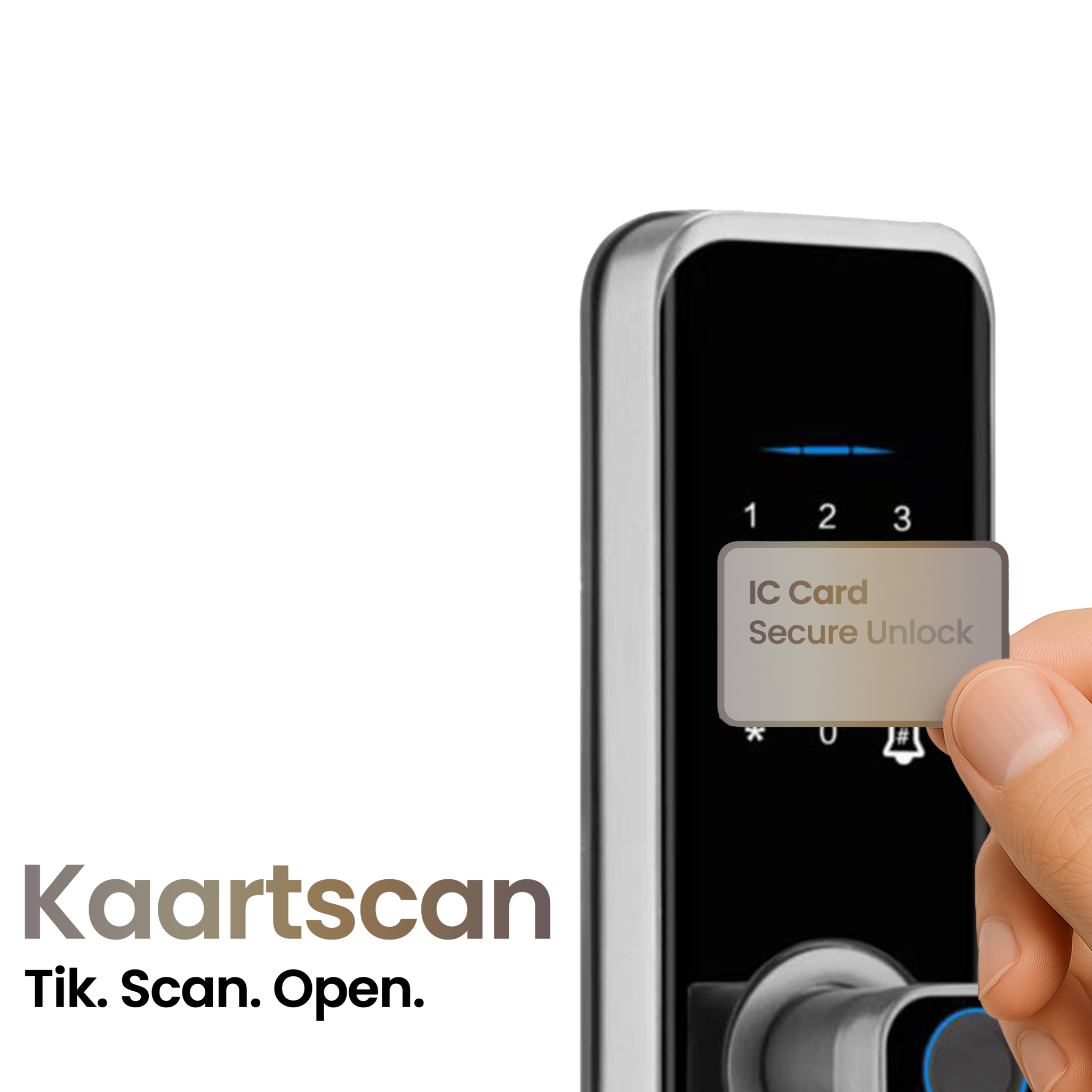 Smart deurslot met app, vingerafdruk, pincode en kaart - zilver