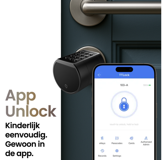 Verstelbaar smart cilinderslot met vingerafdruk en app-bediening