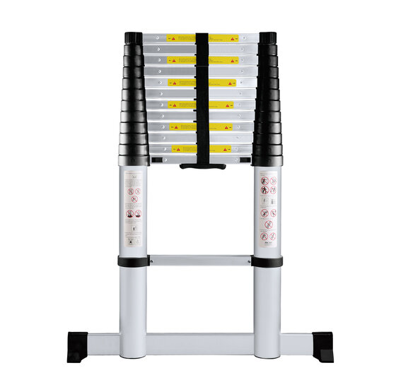 Kibani Telescoopladder 3,80m Zilver - Compact & Veilig