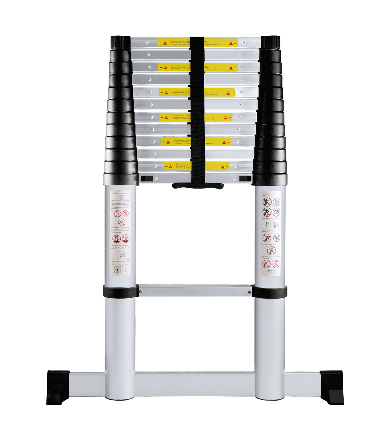 Kibani Telescoopladder 3,80m Zilver - Compact & Veilig