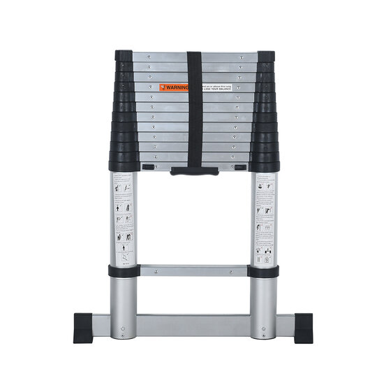 Kibani Telescoopladder 3,80m Zilver - Compact & Veilig
