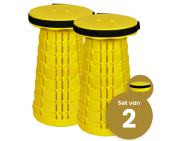 Alora Opvouwbare Kruk Extra Strong Geel - Set van 2