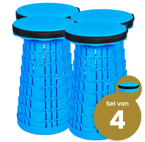 Alora Opvouwbare kruk extra strong vol blauw per 4