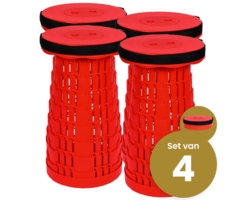Alora Opvouwbare Kruk Extra Strong Rood – Set van 4 Stuks