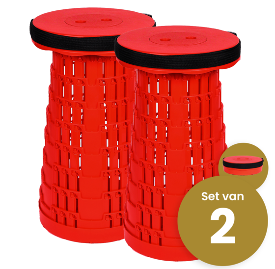 Alora Opvouwbare kruk extra strong vol rood per 2