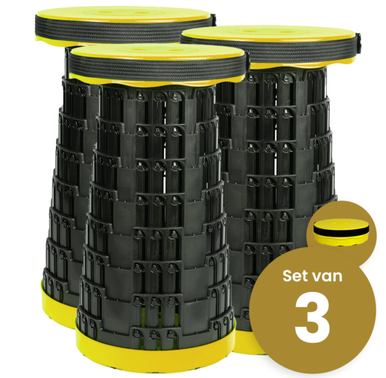 Alora Opvouwbare kruk extra strong geel per 3