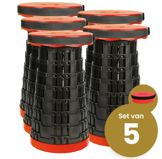 Alora Opvouwbare kruk extra strong rood per 5