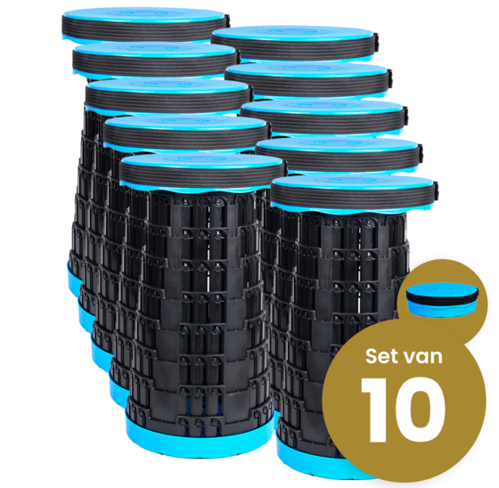 Opvouwbare kruk Alora extra strong tot 150 kg blauw - 10 stuks