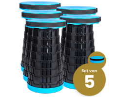 Opvouwbare telescopische kruk extra sterk blauw - set van 5 stuks