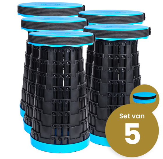 Opvouwbare telescopische kruk extra sterk blauw - set van 5 stuks