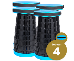 Opvouwbare kruk met telescopisch systeem, draagkracht 150 kg, blauw