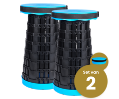 Opvouwbare telescopische kruk extra sterk blauw 2 stuks antislip