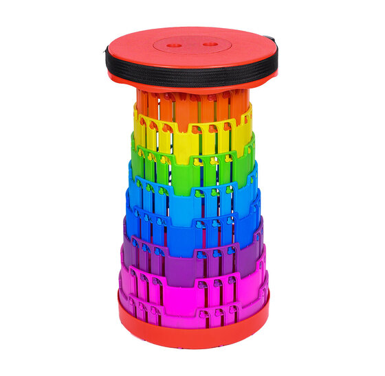 Opvouwbare kruk extra strong regenboog - telescopisch, per 10 stuks