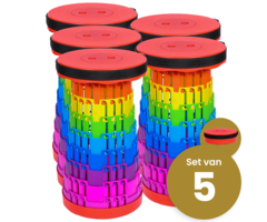 Opvouwbare kruk extra strong 150 kg regenboog 5 stuks