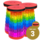 Opvouwbare kruk telescopisch stapelbaar regenboog set van 3 stuks
