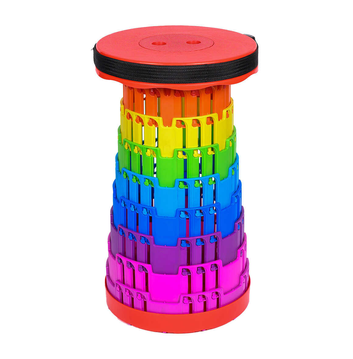 Opvouwbare kruk telescopisch stapelbaar regenboog set van 3 stuks