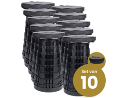 Alora Opvouwbare kruk extra strong zwart per 10