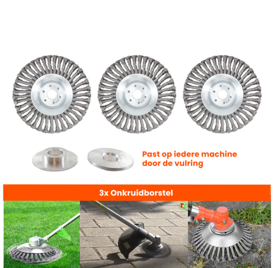 Kibani onkruidborstel 15 cm per 3