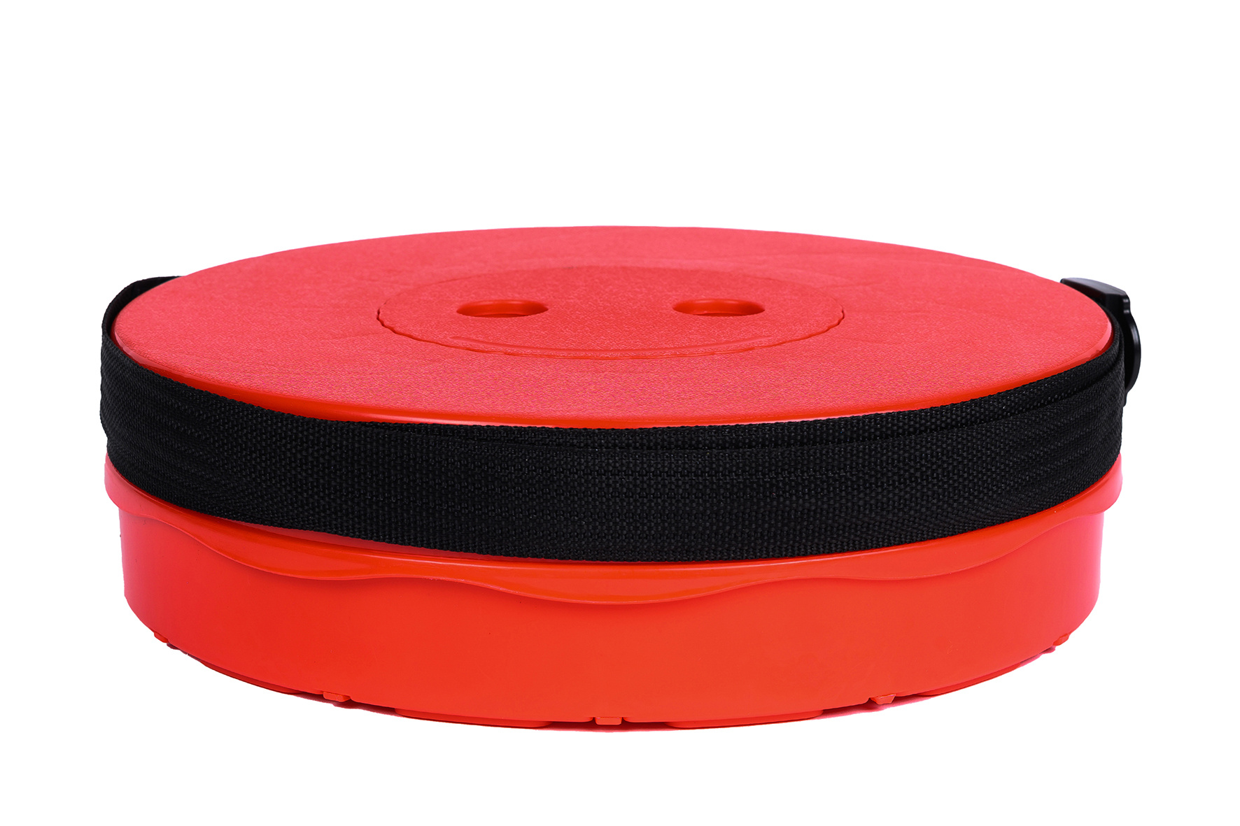 Opvouwbare kruk extra stevig met geribde structuur, rood, draagbaar