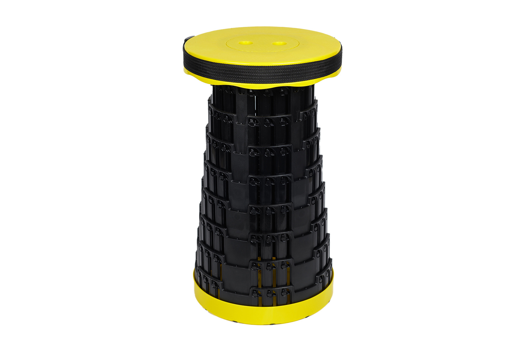 Opvouwbare kruk tot 150 kg draagkracht, telescopisch, geel