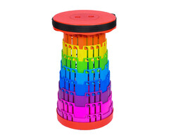Opvouwbare kruk extra strong met handvat - regenboog - 150 kg