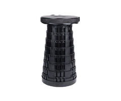 Telescopische opvouwbare kruk met draagband, extra stevig, zwart