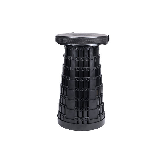 Telescopische opvouwbare kruk met draagband, extra stevig, zwart