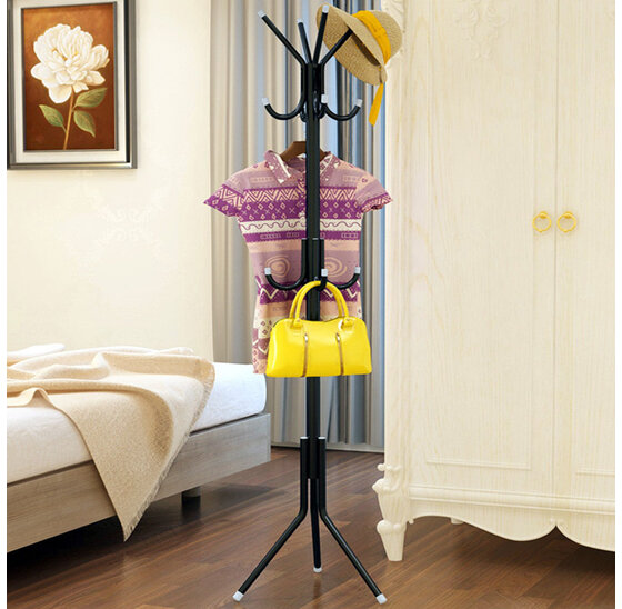 Alora staande kapstok zwart – Kapstok staand - Garderoberek – Industrieel - 175 cm – 11 haken