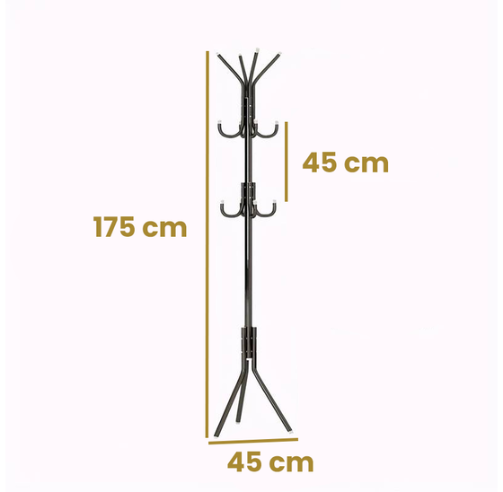 Alora Staande Kapstok - 175cm Hoog met 11 Haken