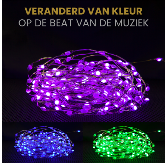 Alora Lichtsnoer 12.5 meter - Kerstverlichting - Fairy lights - Lampjes Slinger - Smart Home - Afstandsbediening - Verschillende kleuren - RGB Kleuren