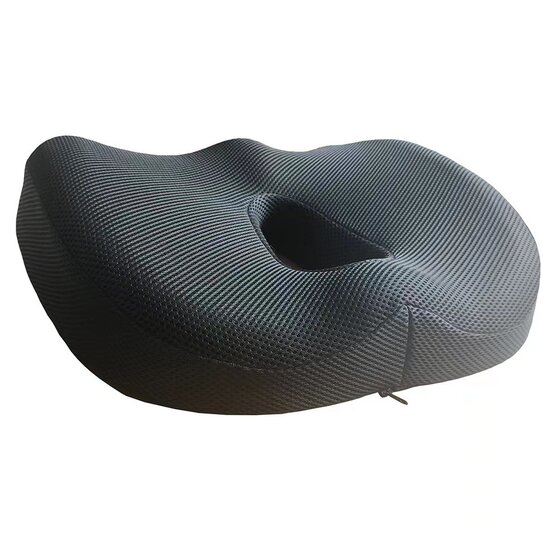 Alora zitkussen zwart - O-vormig - Stuitkussen - Ringkussen - Ergonomisch - Zitkussen Orthopedisch - Zitring Zwart - Anti-slip bodem - Drukverlichtend