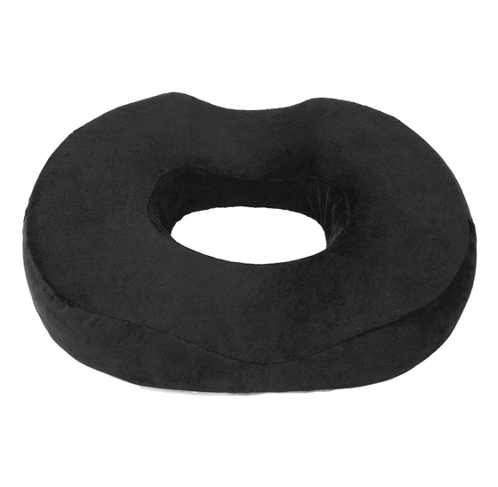 Alora Donut zitkussen - Stuitkussen - Ringkussen - Ergonomisch - Zitkussen Orthopedisch - Zitring Zwart - Flueel - Anti-slip bodem - Drukverlichtend