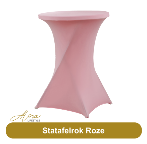 Statafelrok roze 80 cm - partytafel - tafelrok voor statafel - Statafelhoes - Bruiloft - Cocktailparty - Stretch Rok