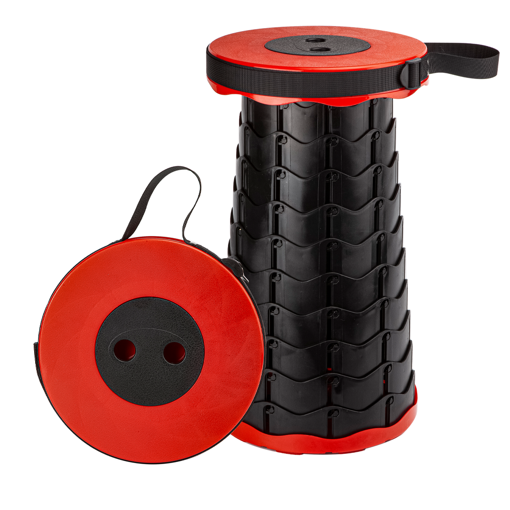 Telescopische opvouwbare kruk 6-45cm rood, draagkracht 110kg