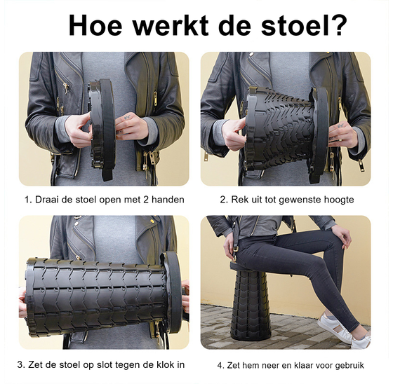 Opvouwbare Kruk Rood - kruk opvouwbaar - draagbaar - inklapbaar kruk - klapstoel - vouwstoel - opstatpkrukje - kampeerstoel